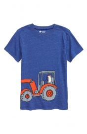 Tucker + Tate Graphic Tee in Blue Surf Heather Tractor at Nordstrom